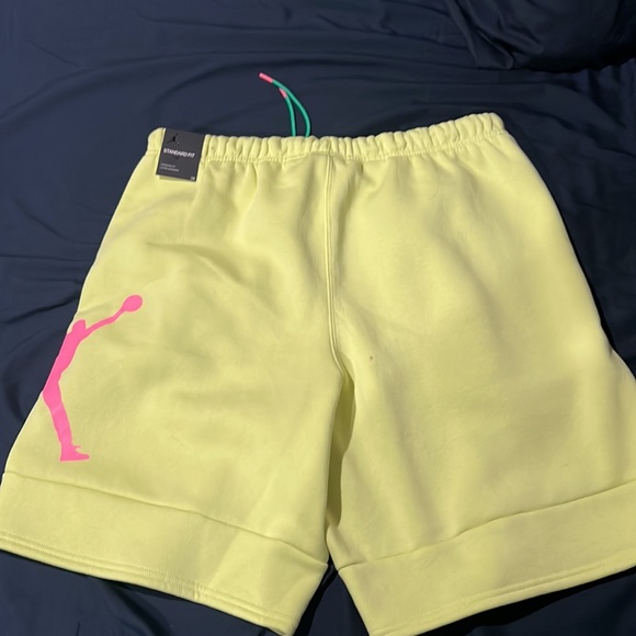 Jordan sweat shorts neon green never worn jump man shorts - Picture 3 of 6